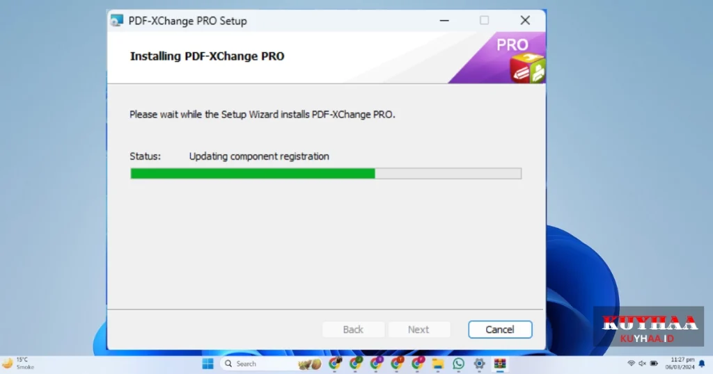 This picture shows the installation of PDF-XChange Editor Plus