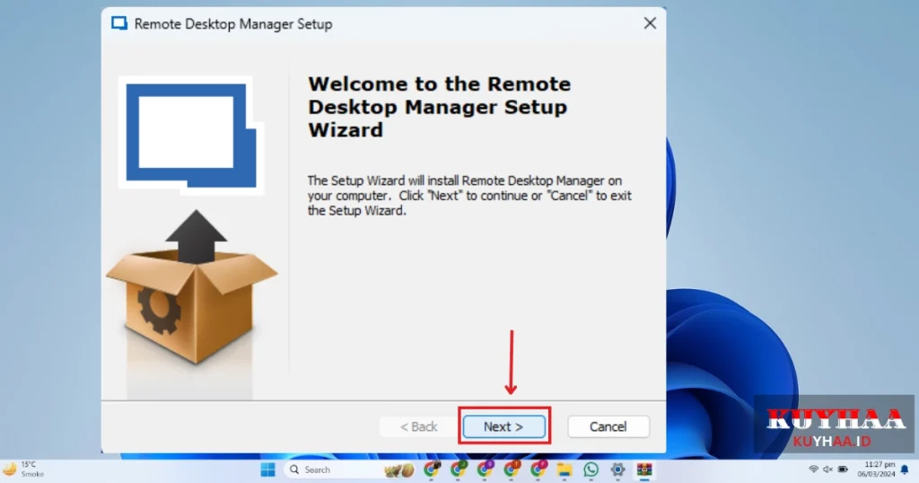 Welcome to Run Remote Desktop Manager Setup Wizard