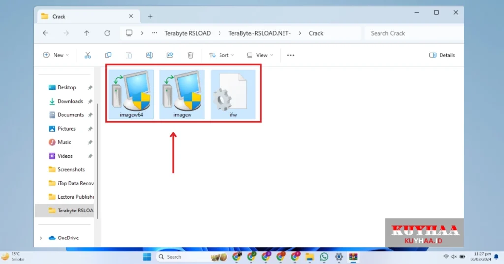 This picture shows to copy patcher of TeraByte Drive Image Backup & Restore Suite