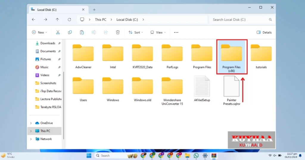 This picture shows to open program files