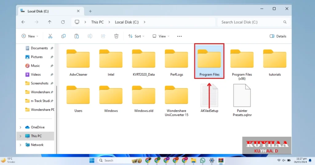 This picture shows to open program files