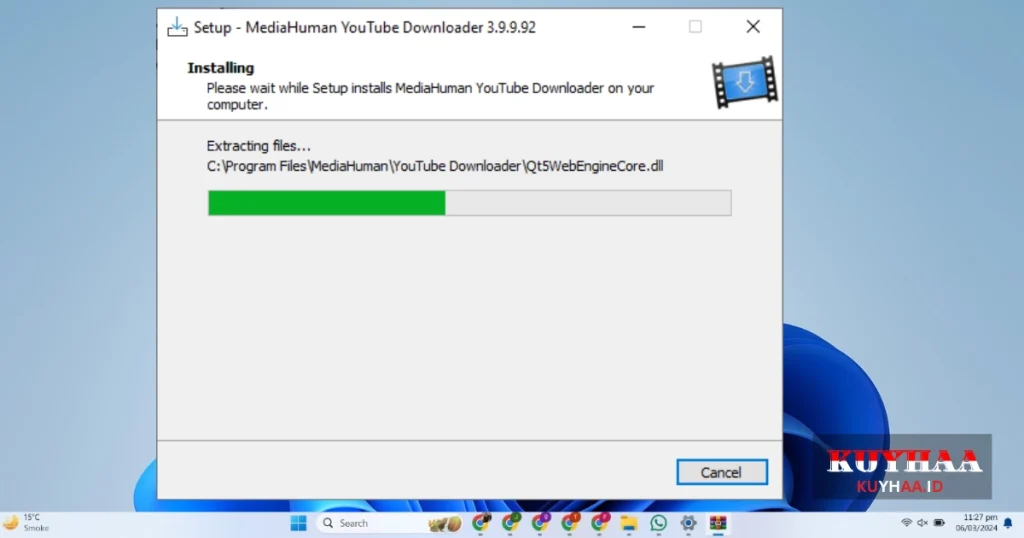 MediaHuman YouTube Downloader is installing