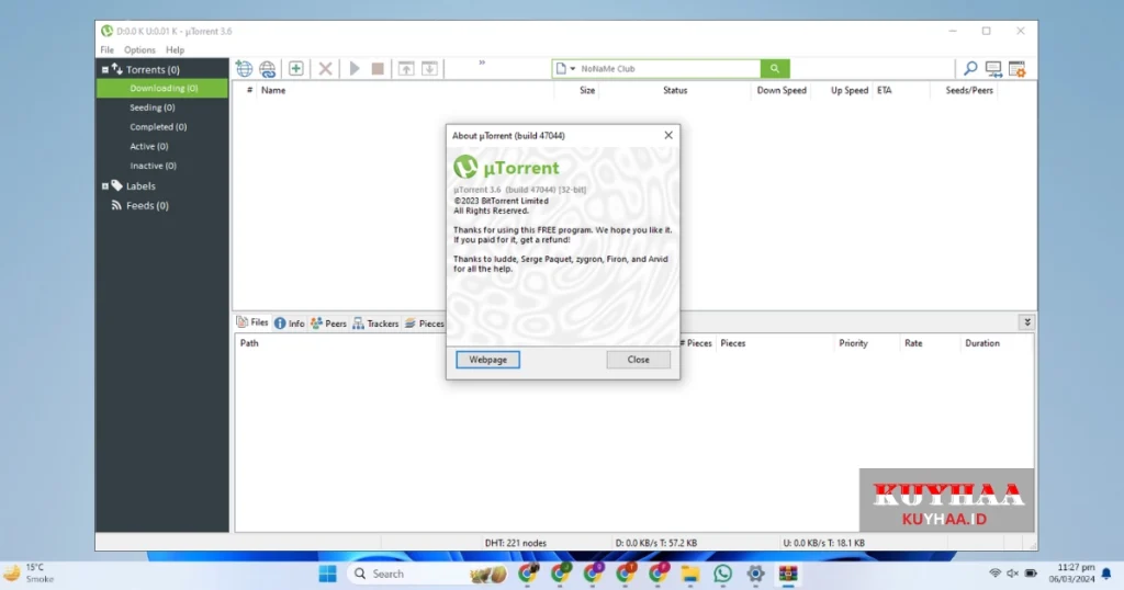 This picture shows the interface of uTorrent Pro