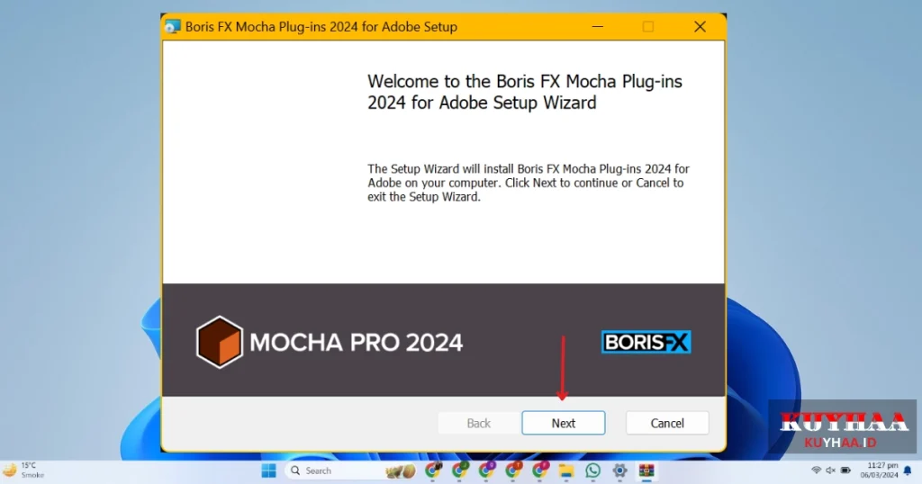 Welcome to Boris FX Mocha Plug-ins 2024 for Adobe Setup Wizard