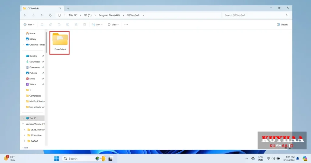 open the DriverTelent folder