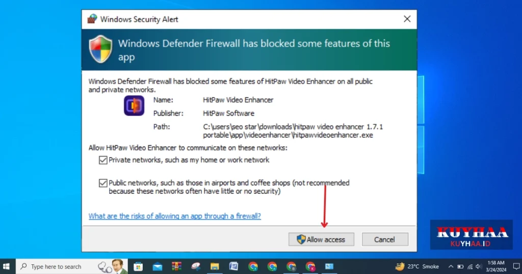 Allow Windows Firewall Access