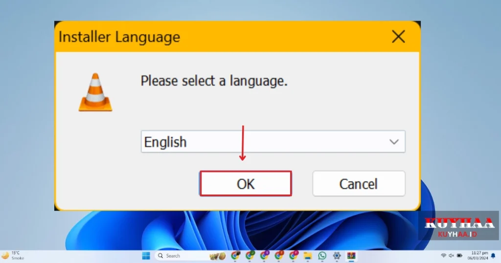 Select the language 