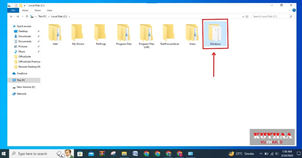 Open windows folder