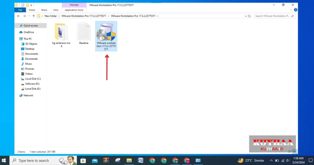 Run VMware Workstation Pro exe