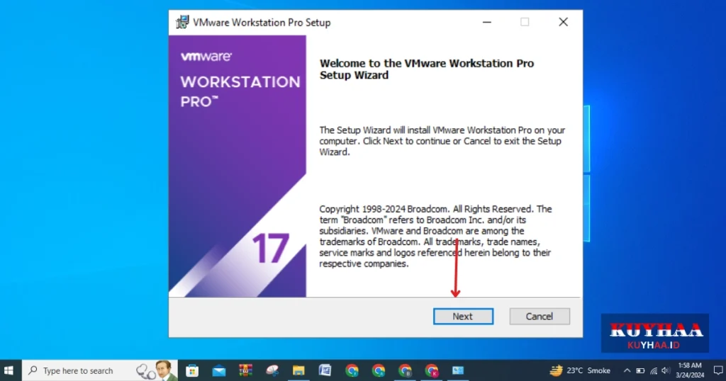 Welcome to VMware Workstation Pro setup wizard