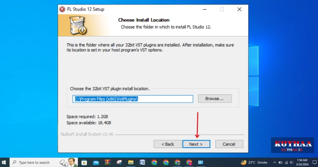 Choose VST Plugin installation location