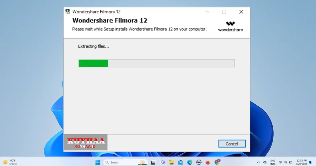 Installing Wondershare Filmora 12