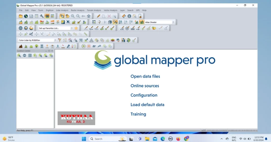 Global Mapper interface