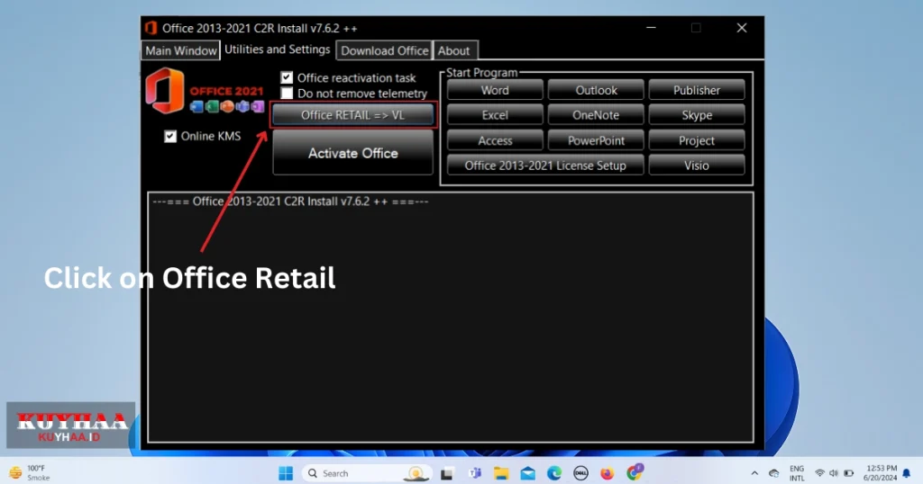 click on Office Retail VL