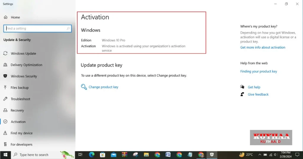 Windows 10 Pro is Activated now