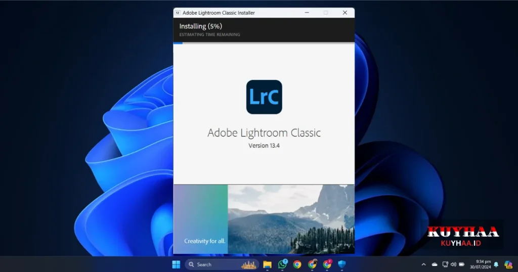 Adobe Lightroom Classic installation process