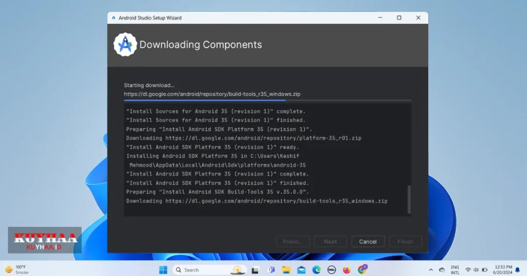 Downloading components 