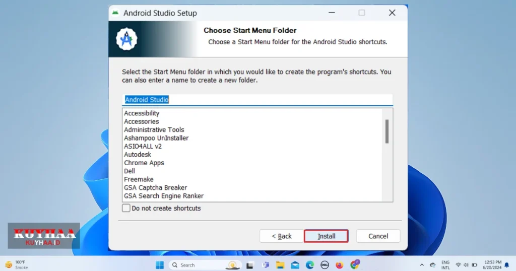 create Start Menu Folder