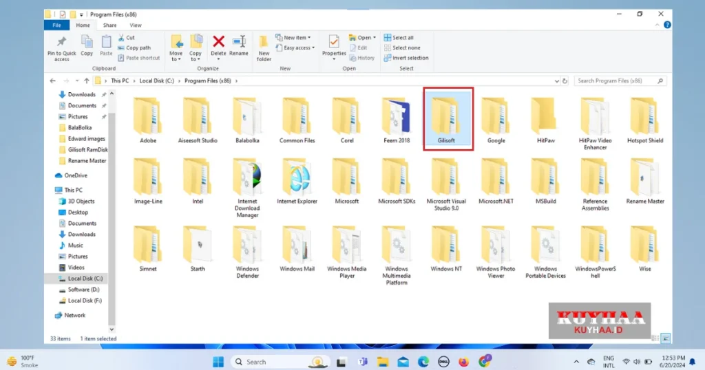 open Gilisoft folder