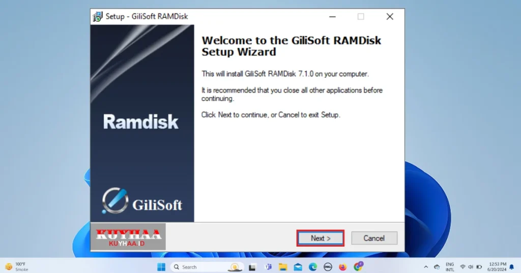 gilisoft ramdisk setup wizard