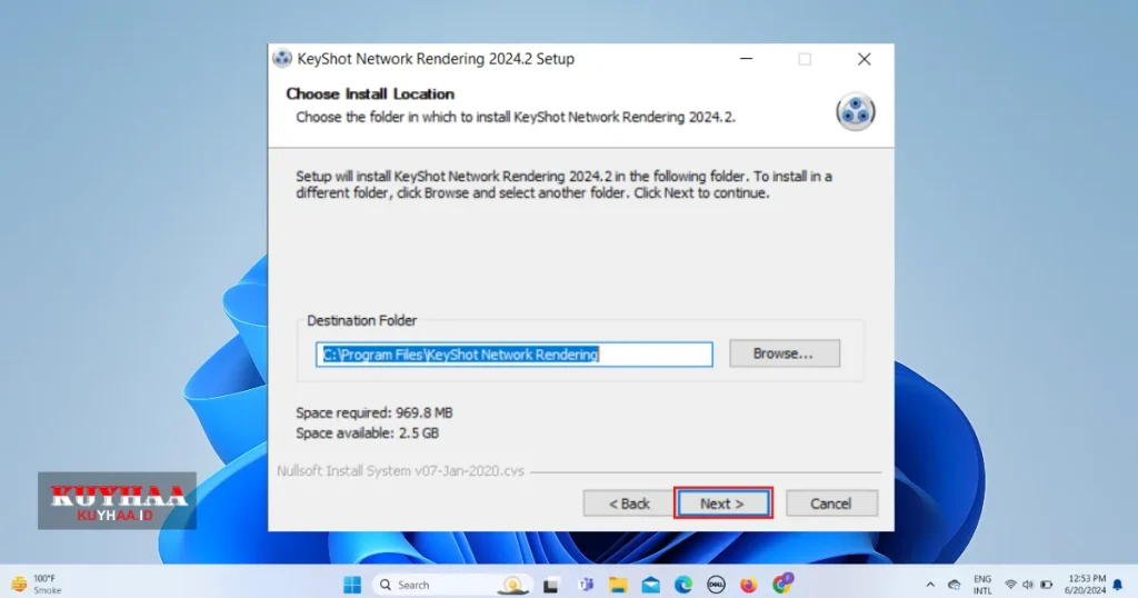 KeyShot Network Rendering installation location