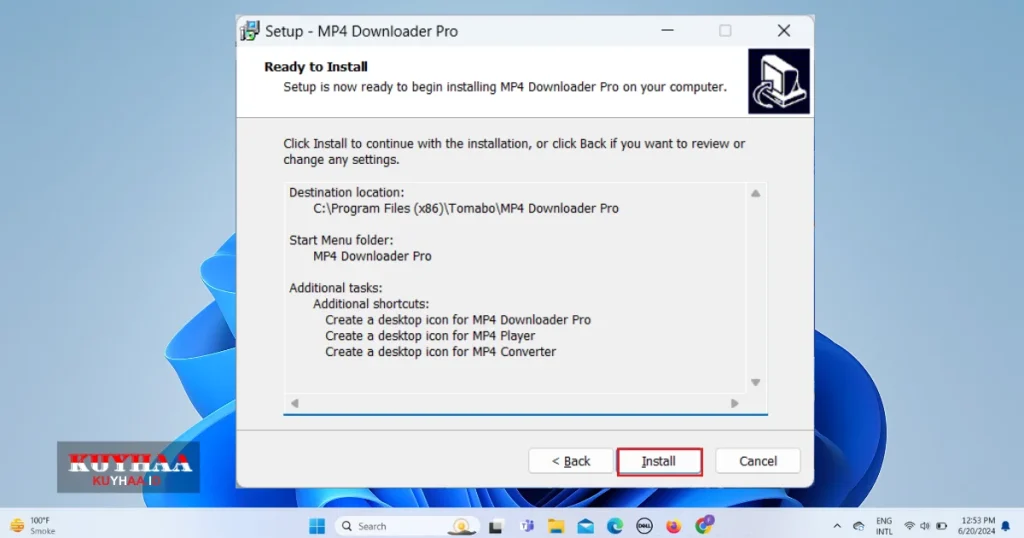 click on install then MP4 Downloader Pro installation will start