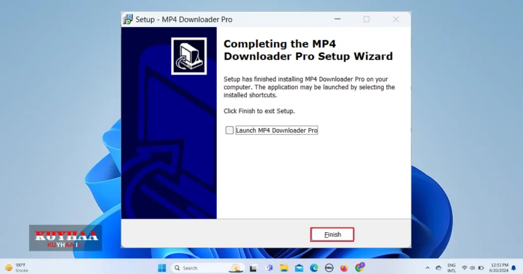 Completing the MP4 Downloader Setup Wizard