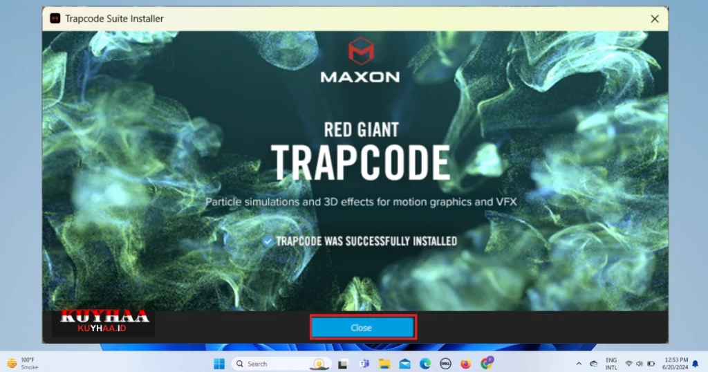 Red Giant Trapcode Suite Installation done