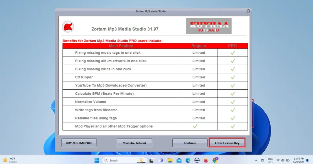 Zortam Mp3 Media Studio Pro enter license key