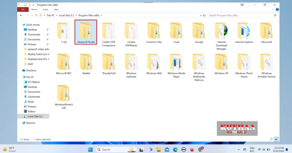 Aiseesoft Studio folder