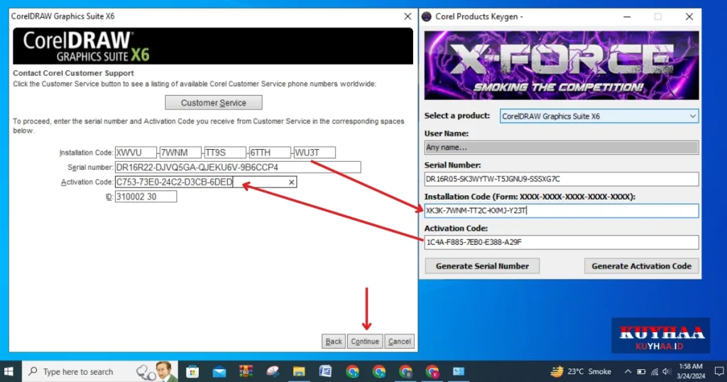 enter coreldraw x6 activation code