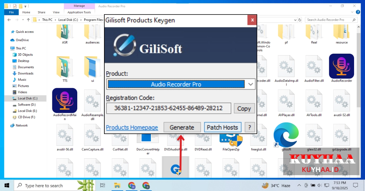 RUN THE GiliSoft Audio Recorder Pro KEYGEN