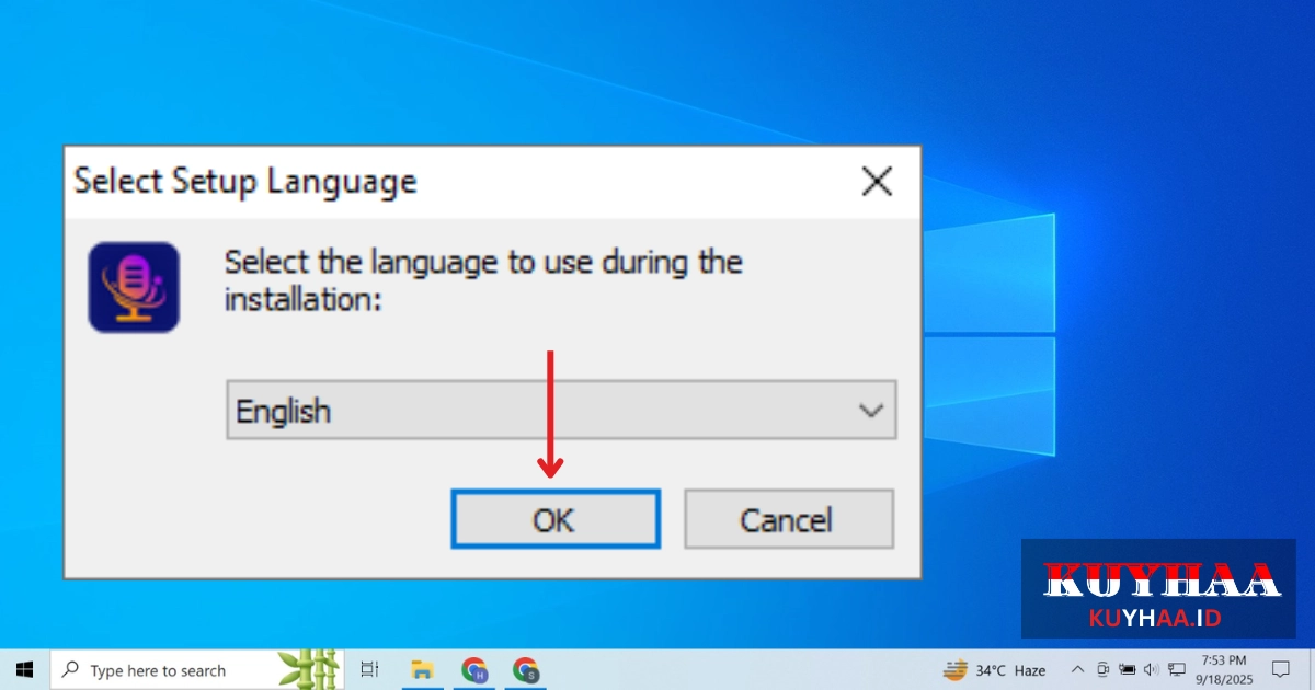 select installation language