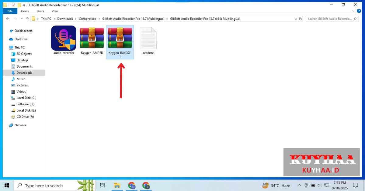 open the GiliSoft Audio Recorder Pro Keygen RadiXX11 zip
