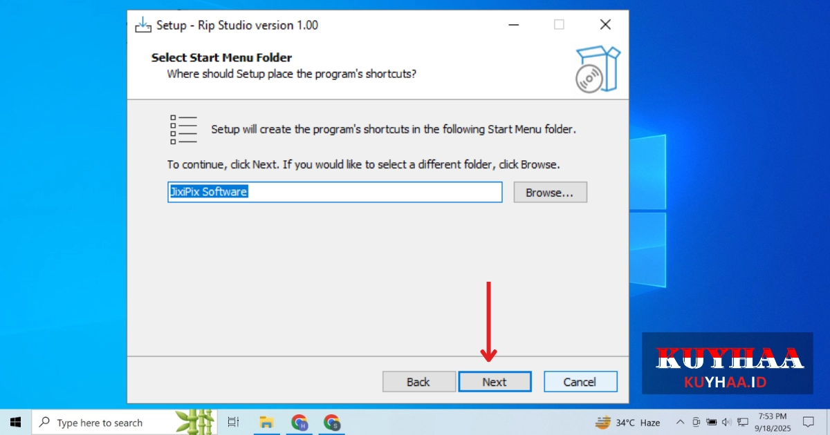 create start menu folder