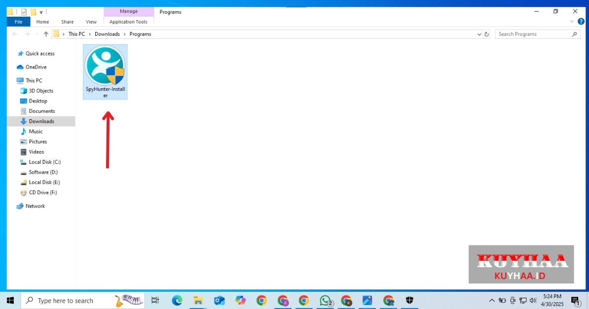 extract the SpyHUnter-Installer.exe